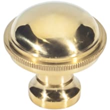 Purity Solid Brass 1-1/4" Traditional Ridged Round Dome Cabinet Knob / Drawer Knob