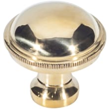Purity Solid Brass 1-5/16" Traditional Ridged Dome Mushroom Cabinet Knob / Drawer Knob