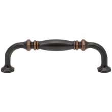 Palazzo Solid Brass 3-3/4" Center to Center Traditional Barrel Center Luxury Cabinet Handle / Drawer Pull