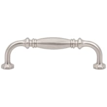 Roscato Solid Brass 3-3/4" Center to Center Traditional Ribbed Barrel Cabinet Handle / Drawer Pull