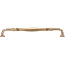 Roscato Solid Brass 12" Center to Center Traditional Ribbed Barrel Appliance Handle / Appliance Pull