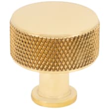 Beliza Solid Brass 1" Round Diamond Knurled Mushroom Cabinet Knob / Drawer Knob