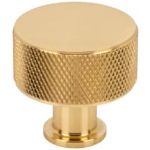 Beliza Solid Brass 1-1/8" Diamond Knurled Modern Industrial Round Cabinet Knob / Drawer Knob