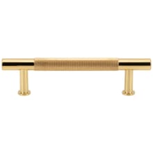 Beliza Solid Brass 3-3/4" Center to Center Diamon Knurled Modern Industrial Cabinet Handle / Drawer Pull