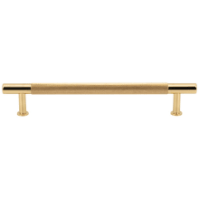 Beliza Solid Brass 6-5/16" Center to Center Diamon Knurled Modern Industrial Cabinet Bar Handle / Drawer Bar Pull