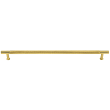 Beliza Solid Brass 12" Center to Center Diamond Knurled Modern Industrial Cabinet Bar Handle / Drawer Bar Pull