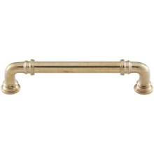Ronan Solid Brass 5" Center to Center Vintage Industrial Pipe Style Cabinet Handle / Drawer Pull