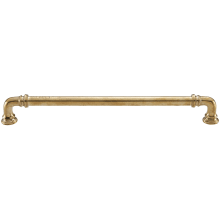 Ronan Solid Brass 9" Center to Center Vintage Industrial Pipe Style Cabinet Handle / Drawer Pull