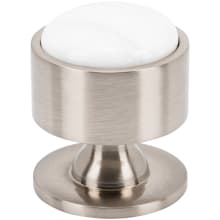 FireSky Solid Brass 1-3/8" Round Artisan Designer Luxury Cabinet Knob with Calacatta Gold Stone Insert