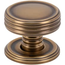 Divina Solid Brass 1" Round Ringed Disc Cabinet Knob / Drawer Knob