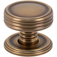 Divina Solid Brass 1" Round Ringed Disc Luxury Cabinet Knob / Drawer Knob