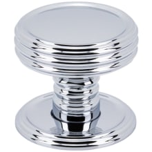 Divina Solid Brass 1-1/4" Round Ridged Ringed Disc Cabinet Knob / Drawer Knob