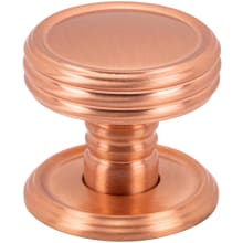 Divina Solid Brass 1-1/4" Round Ridged Ringed Disc Cabinet Knob / Drawer Knob