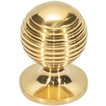 Divina Solid Brass 1" Ringed Sphere Round Cabinet Ball Knob