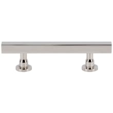 Dante Solid Brass 3" Center to Center Sleek Square Bar Luxury Cabinet Handle / Drawer Pull