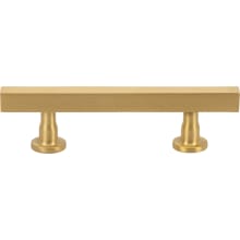 Dante Solid Brass 3" Center to Center Sleek Square Bar Cabinet Handle / Drawer Pull
