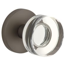 Circolo Solid Brass Passage Door Knob Set with Crystal Knob and Circolo Rosette - 2-3/4" Backset
