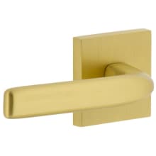 Quadrato Left Handed Solid Brass Passage Door Lever Set with Bella Lever and Quadrato Smooth Backplate - 2-3/8" Backset