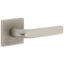 Motivo Right Handed Solid Brass Passage Door Lever Set with Bella Lever and Quadrato Linen Backplate - 2-3/8" Backset