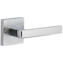 Motivo Right Handed Solid Brass Passage Door Lever Set with Lusso Lever and Quadrato Linen Backplate - 2-3/8" Backset
