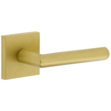 Quadrato Right Handed Solid Brass Passage Door Lever Set with Moderno Lever and Quadrato Linen Backplate - 2-3/8" Backset