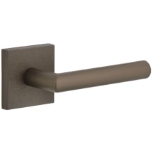 Motivo Right Handed Solid Brass Passage Door Lever Set with Moderno Lever and Quadrato Linen Backplate - 2-3/8" Backset