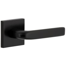 Quadrato Right Handed Solid Brass Passage Door Lever Set with Bella Lever and Quadrato Linen Backplate - 2-3/4" Backset
