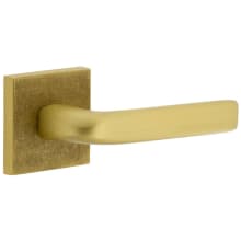 Motivo Right Handed Solid Brass Passage Door Lever Set with Bella Lever and Quadrato Linen Backplate - 2-3/4" Backset