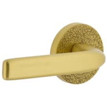 Motivo Left Handed Solid Brass Privacy Door Lever Set with Bella Lever and Circolo Leather Rosette - 2-3/8" Backset