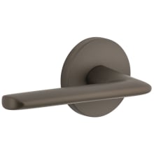 Circolo Left Handed Solid Brass Privacy Door Lever Set with Brezza Lever and Circolo Rosette - 2-3/8" Backset