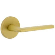 Circolo Right Handed Solid Brass Privacy Door Lever Set with Brezza Lever and Circolo Rosette - 2-3/4" Backset