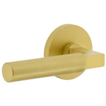 Circolo Left Handed Solid Brass Privacy Door Lever Set with Contempo Lever and Circolo Rosette - 2-3/8" Backset