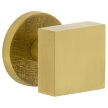 Motivo Solid Brass Non-Turning One-Sided Dummy Door Knob with Quadrato Brass Knob and Circolo Linen Rosette