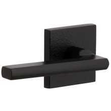 Motivo Left Handed Solid Brass Non-Turning One-Sided Dummy Door Lever with Milano Lever and Quadrato Leather Backplate