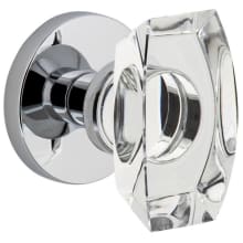 Circolo Solid Brass Non-Turning Two-Sided Dummy Knob Set with Stella Crystal Knob and Circolo Rosette