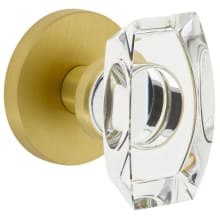Circolo Solid Brass Non-Turning Two-Sided Dummy Knob Set with Stella Crystal Knob and Circolo Rosette