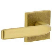 Motivo Solid Brass Non-Turning Two-Sided Dummy Door Lever Set with Bella Lever and Quadrato Linen Backplate