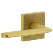 Motivo Solid Brass Non-Turning Two-Sided Dummy Door Lever Set with Brezza Lever and Quadrato Linen Backplate