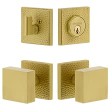 Motivo Solid Brass Single Cylinder Keyed Entry Door Knob Set and Deadbolt Combo Pack - 2-3/4" Backset