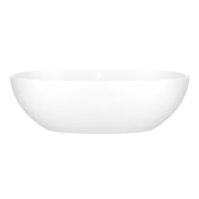 Barcelona 71" Free Standing Volcanic Limestone Soaking Tub with Center Drain and Overflow