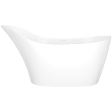 Amalfi 64" Free Standing Volcanic Limestone Soaking Tub with Reversible Drain and Overflow