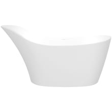 Amalfi 64" Free Standing Volcanic Limestone Soaking Tub with Reversible Drain and Overflow