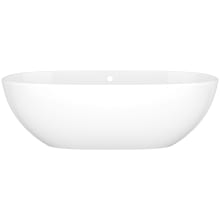 Barcelona 67" Free Standing Volcanic Limestone Soaking Tub with Center Drain and Overflow