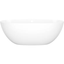 Barcelona 60" Free Standing Natural Stone Soaking Tub with Center Drain and Overflow