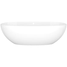 Barcelona 70" Free Standing Volcanic Limestone Soaking Tub with Center Drain and Overflow