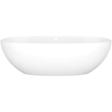 Barcelona 70" Free Standing Volcanic Limestone Soaking Tub with Center Drain and Overflow