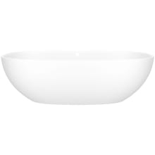 Barcelona 70" Free Standing Volcanic Limestone Soaking Tub with Center Drain and Overflow