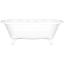 Cheshire 69" Free Standing Clawfoot Volcanic Limestone Soaking Tub with Center Drain and Overflow