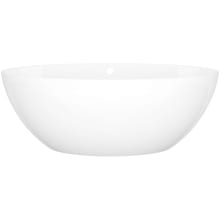Corvara 59" Free Standing Volcanic Limestone Soaking Tub with Center Drain and Overflow