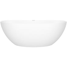 Corvara 59" Free Standing Volcanic Limestone Soaking Tub with Center Drain